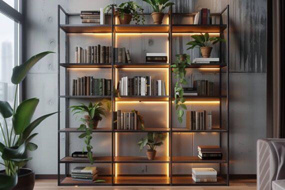 10 najlepszych półek na książki w stylu industrialnym