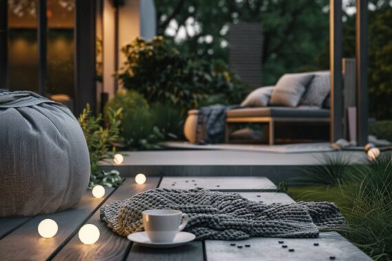 Jak urządzić taras w stylu skandynawskim z lampami LED o chłodnych odcieniach