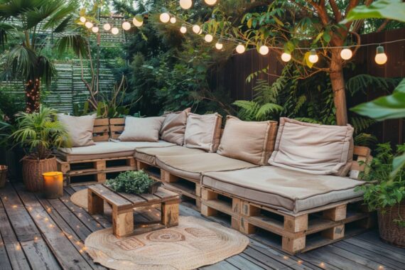 10 przykładów mebli ogrodowych DIY z drewna z recyklingu