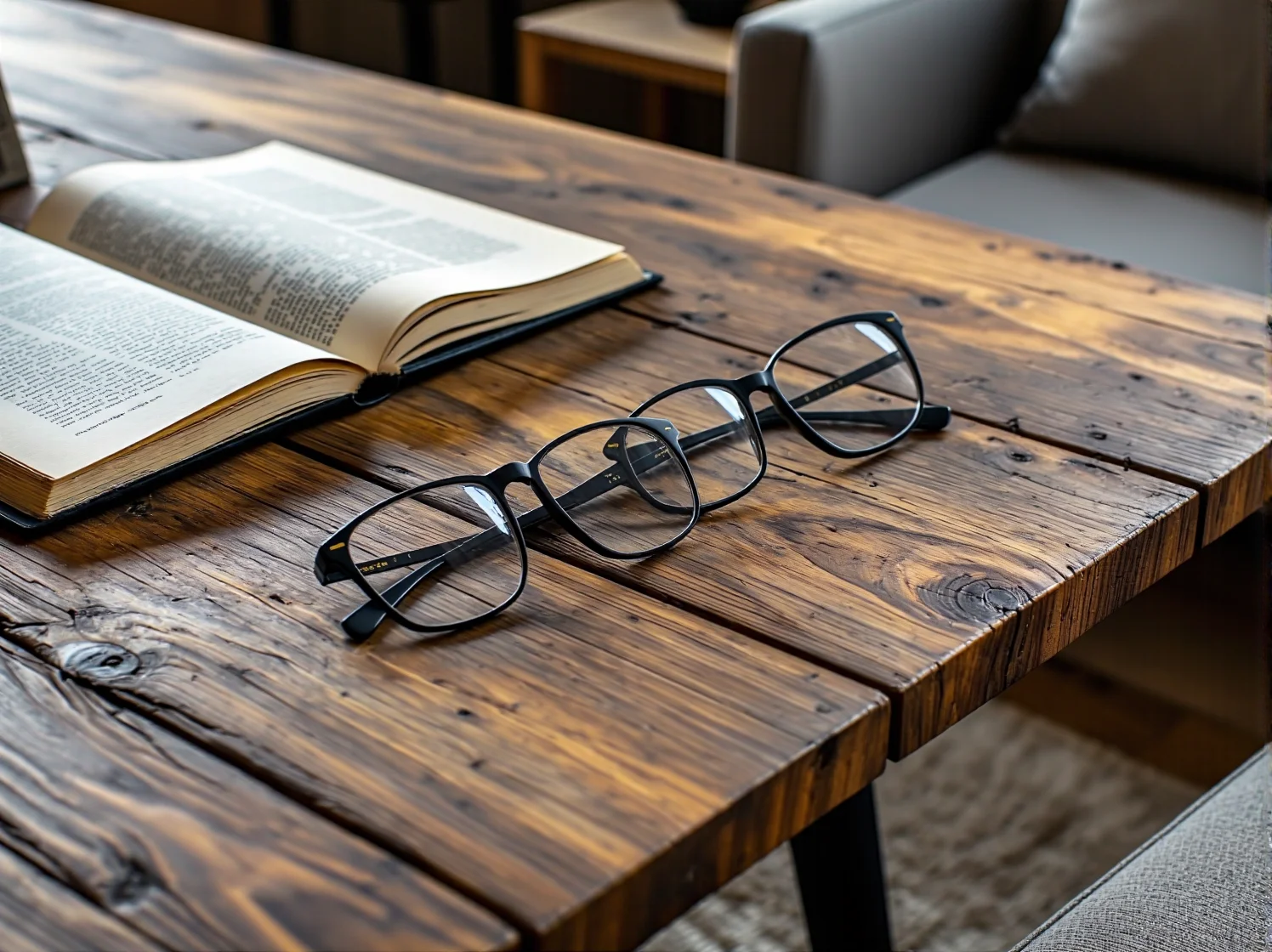 Detale rzeźbionych elementów w autentycznym stole vintage z litego drewna