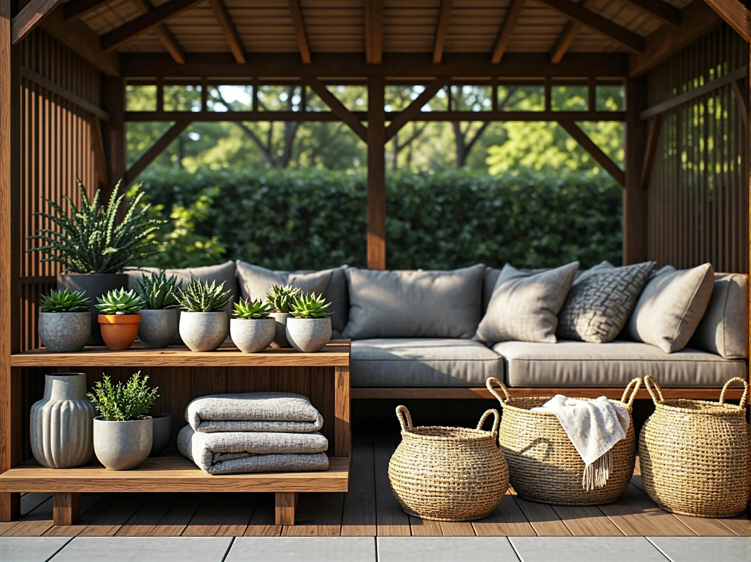 Stylowe drewniane meble do altany w stylu rustykalnym i boho