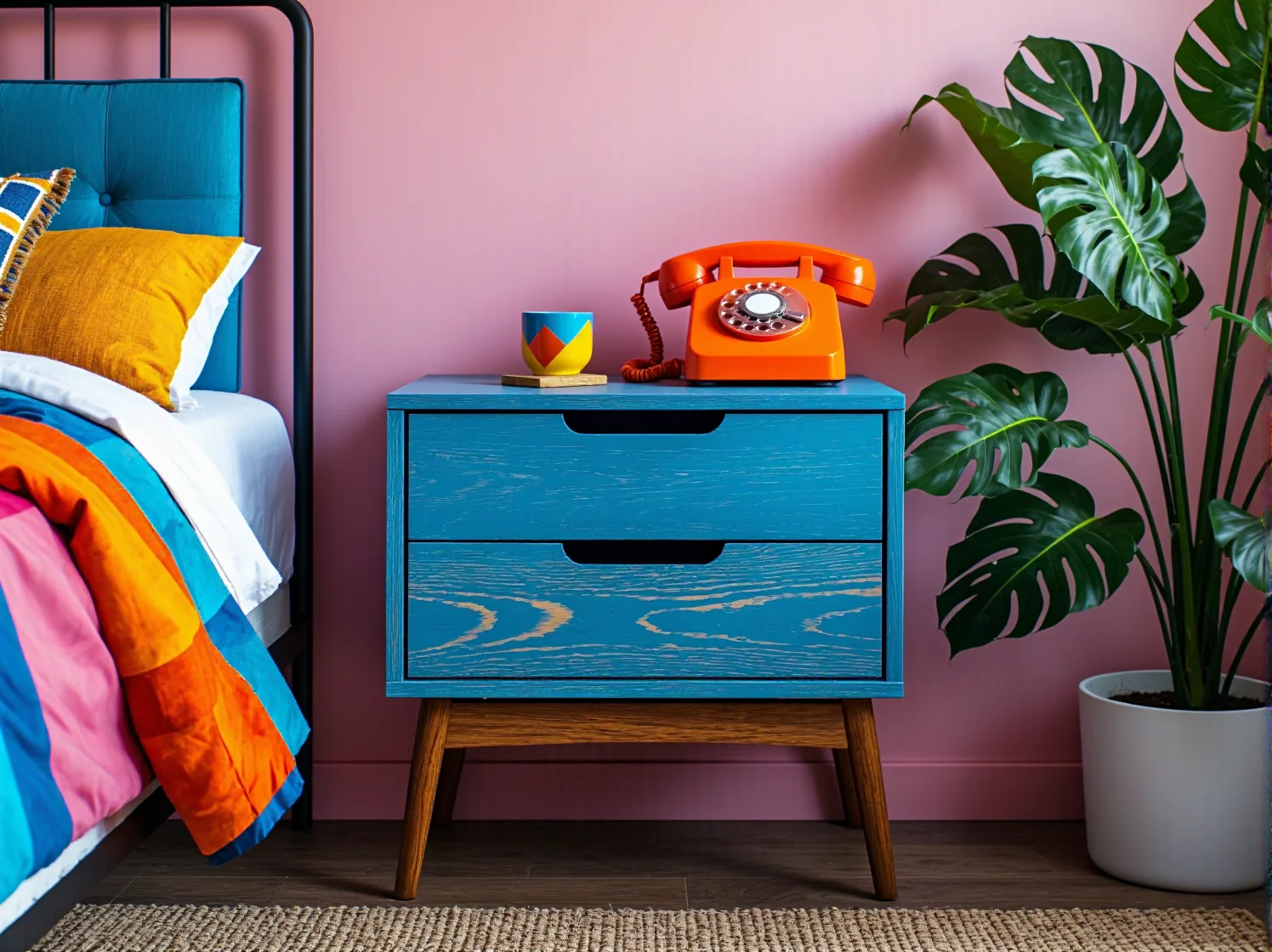 Metalowa szafka nocna industrialna w stylu loftowym