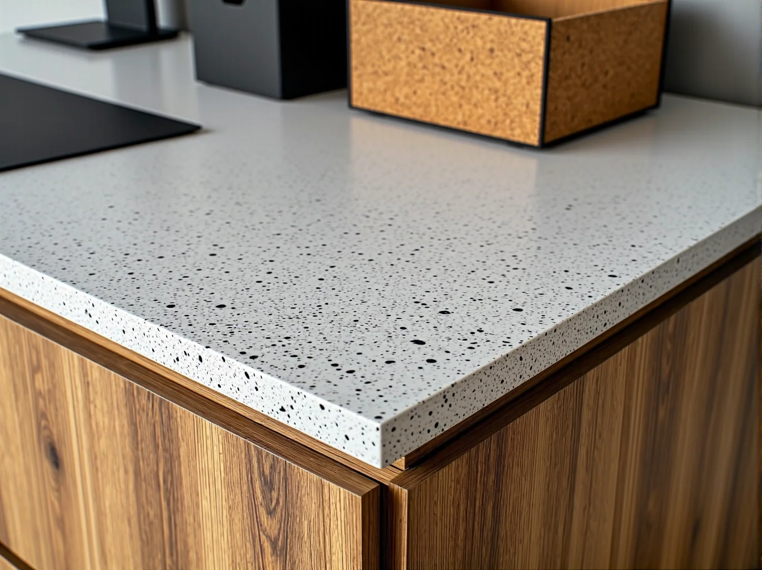 Ergonomiczne krzesło biurowe wykonane z plastiku z recyklingu i tkanin z butelek PET w jasnym wnętrzu.