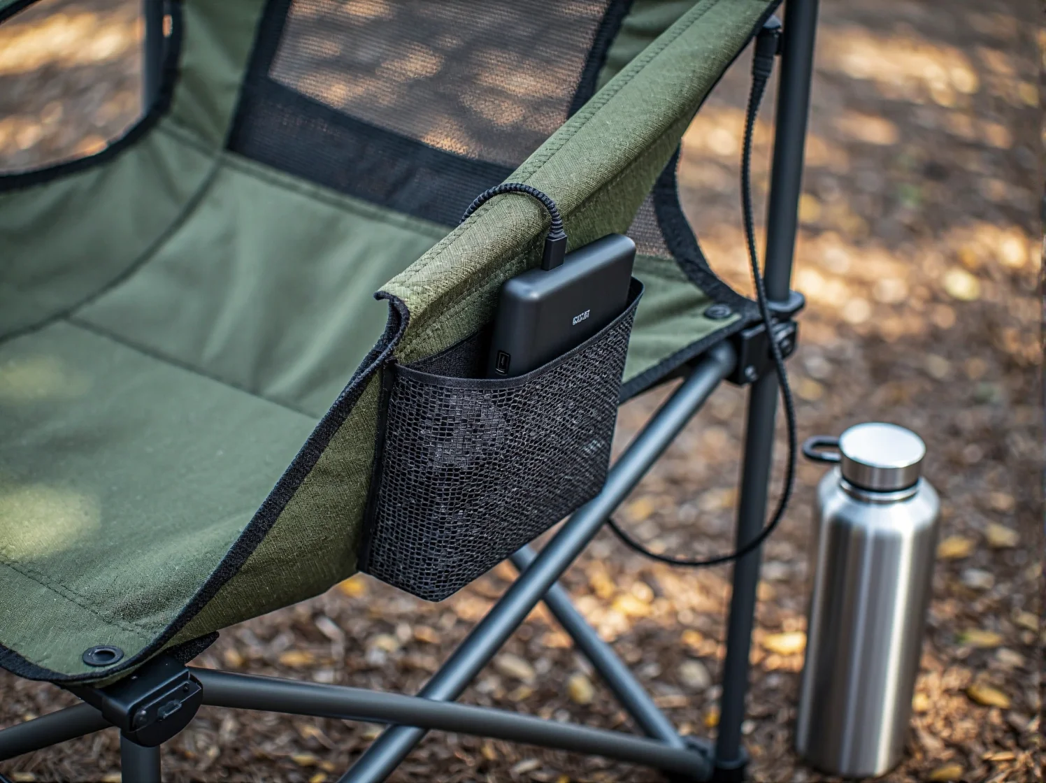 Nowoczesne krzesło ogrodowe z systemem grzewczym na tarasie