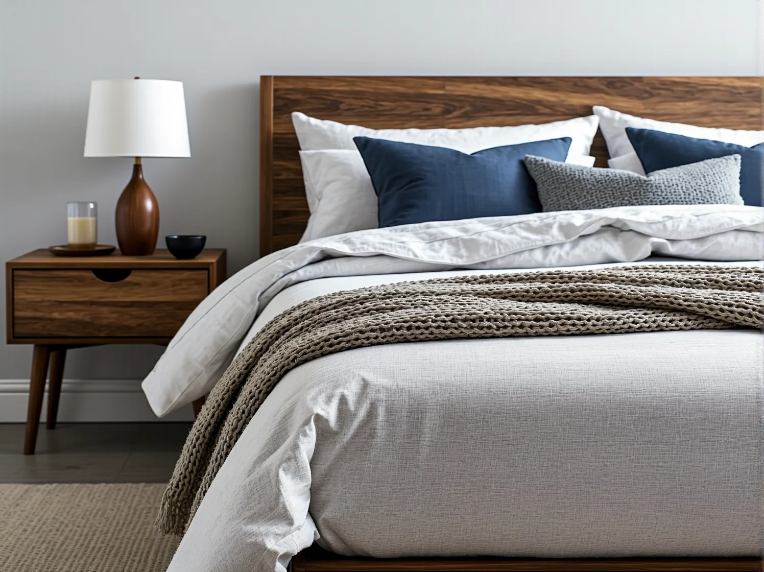 Beżowe lniane zasłony w minimalistycznym oknie dodające wnętrzu ciepła