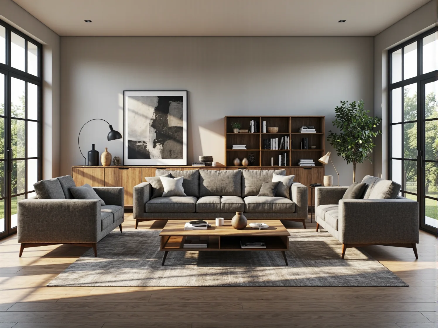 Lniany narożnik tapicerowany w pastelowym kolorze do wnętrz rustykalnych