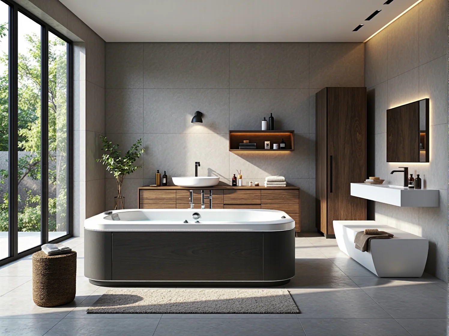 Panel sterowania masażem w luksusowym narożniku wypoczynkowym