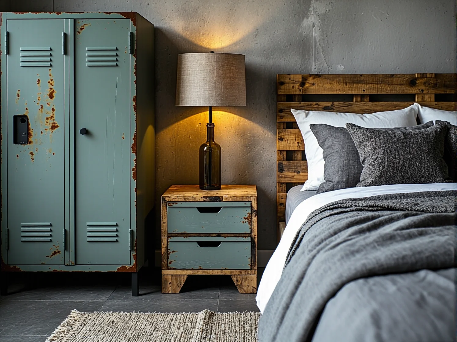 Nowoczesny fotel ogrodowy zrobiony z europalet w aranżacji ekologicznego tarasu