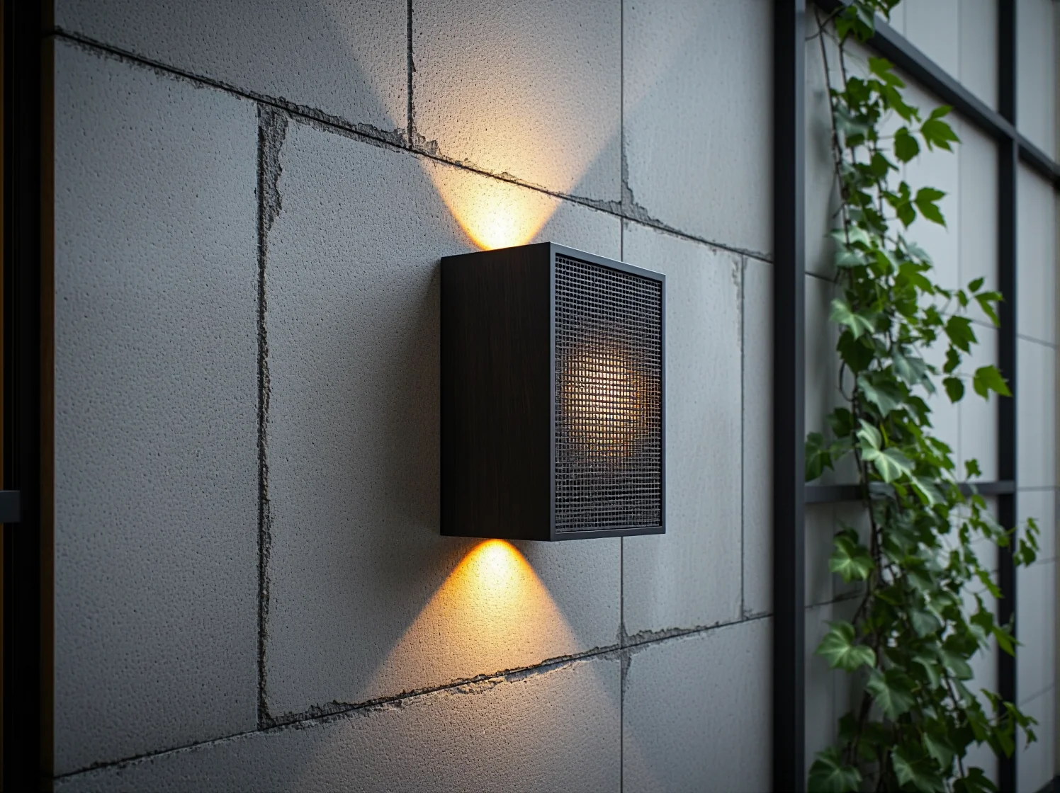 Minimalistyczna lampa ścienna zewnętrzna na nowoczesnej elewacji domu