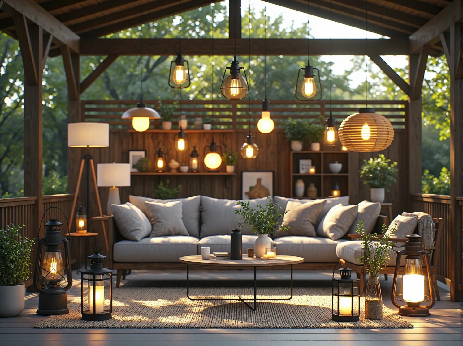 Stylowa lampa stojąca obok odnowionej komody z lat 60.