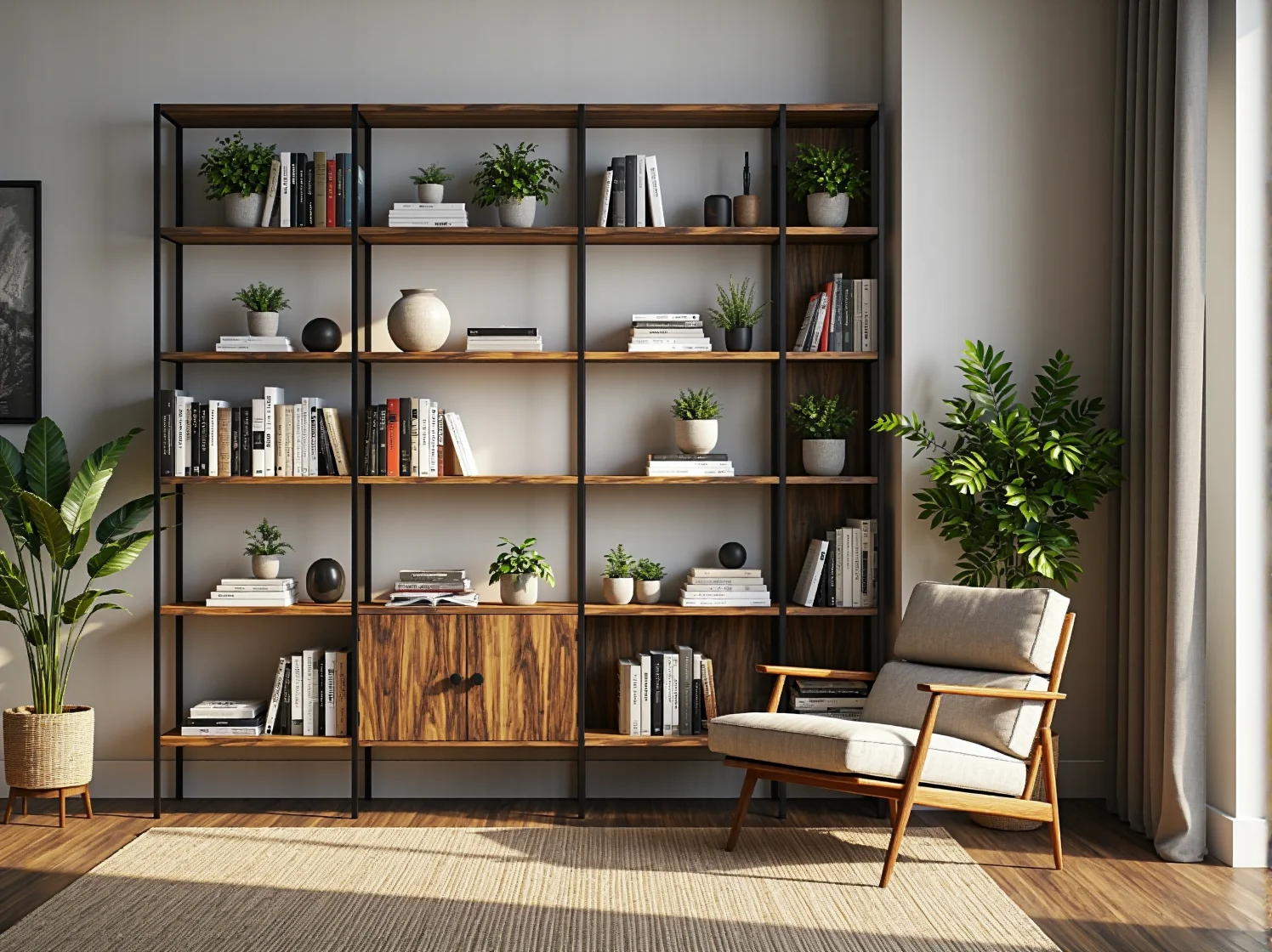 Nowoczesny regał industrialny na książki odporny na uginanie się półek