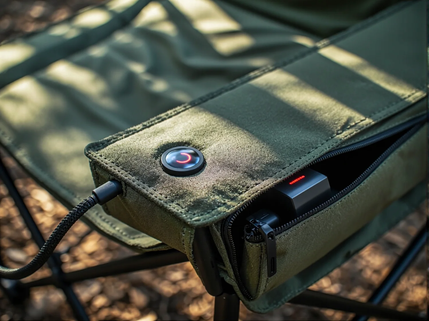 Regulacja temperatury w fotelu turystycznym z podgrzewaniem